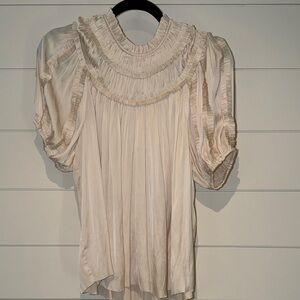 Ulla Johnson Silk Elegant Cream Ruffled Women's Top